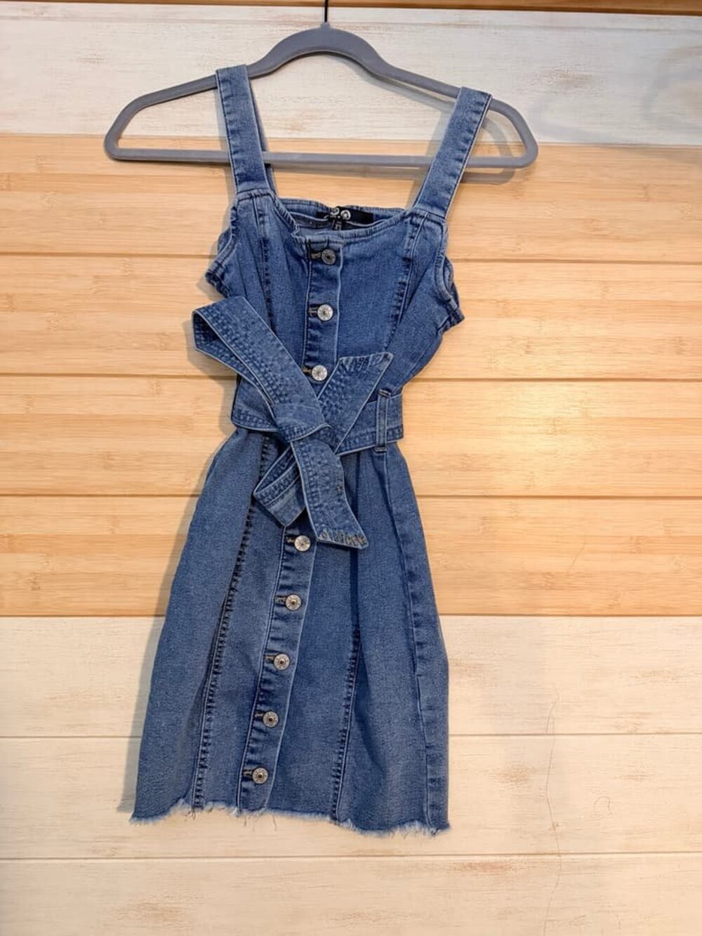 Blue denim mini dress